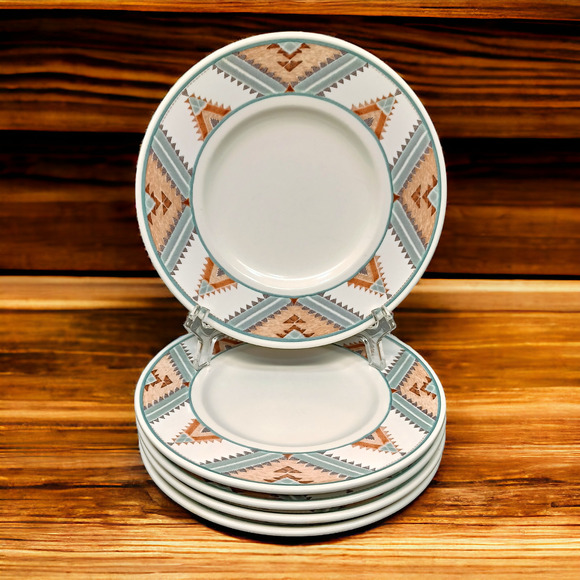 Set/5 Mikasa Saucers Intaglio Santa Fe 6.5" CAC24 Southwest Design - Picture 3 of 7